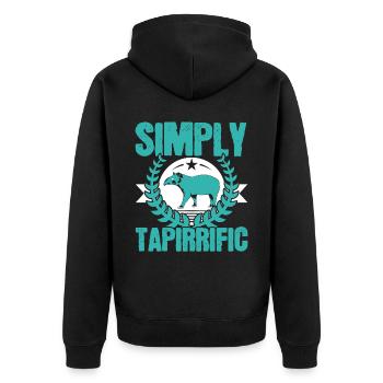 Simply tapir-like wild animal keeper tapir - Unisex Premium Organic Zip Hoodie - black - Back - Nico (187cm)