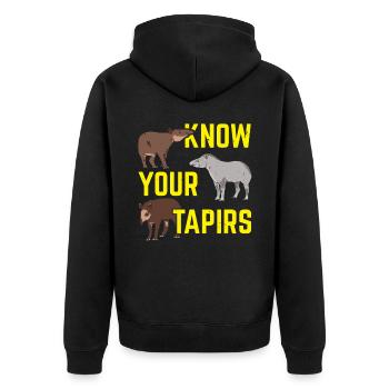 Kennen Sie Ihre Tapire Wildtier Tierpfleger - Unisex Premium Bio Zip Hoodie - Schwarz - Hinten - Nico (187cm)