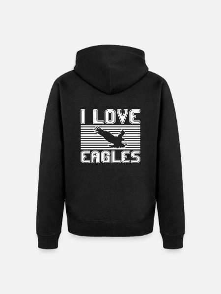 I love eagles - Unisex Premium Bio Zip Hoodie - Schwarz