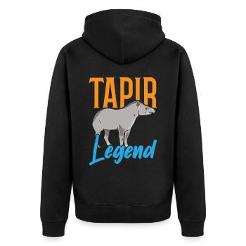 Tapir-Legende Wildtier Tierpfleger Tapirrific - Unisex Premium Bio Zip Hoodie - Schwarz - Hinten - Nico (187cm)