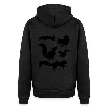Squirrel, cute squirrel lover, - Unisex Premium Organic Zip Hoodie - black - Back - Nico (187cm)