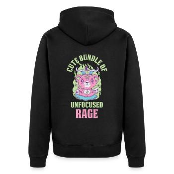 Cute Bundle Of Unfocused Rage Gothic Gift - Unisex Premium Organic Zip Hoodie - black - Back - Nico (187cm)