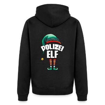 Polizist Polizei - Unisex Premium Bio Zip Hoodie - Schwarz - Hinten - Nico (187cm)