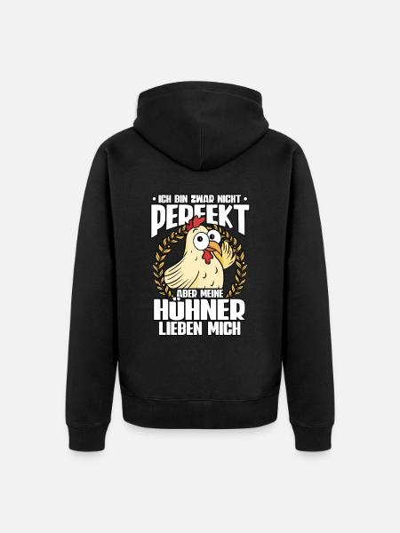 Huhn Hühner - Unisex Premium Bio Zip Hoodie - Schwarz