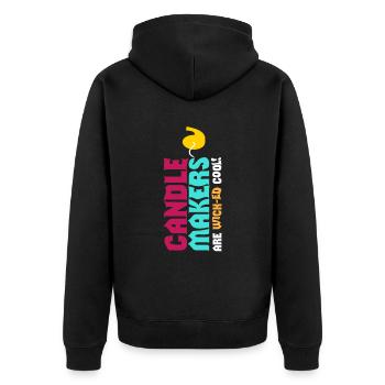 Candle Makers Cool Candle Maker Candles - Unisex Premium Organic Zip Hoodie - black - Back - Nico (187cm)