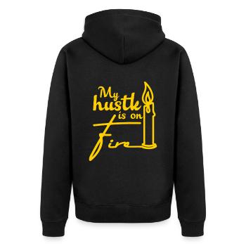 My Hustle Is On Fire Candle Maker Candles - Unisex Premium Organic Zip Hoodie - black - Back - Nico (187cm)