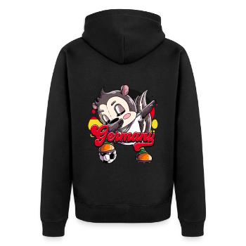 Germany Football - Unisex Premium Organic Zip Hoodie - black - Back - Nico (187cm)