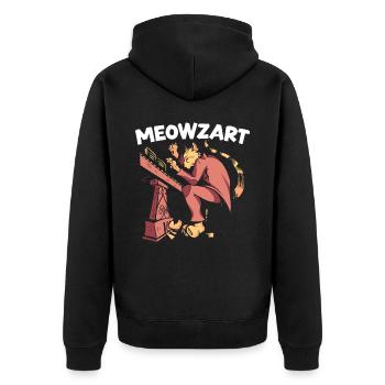 Meowzart Piano Cat Musician Musical Pianist Music - Unisex Premium Organic Zip Hoodie - black - Back - Nico (187cm)