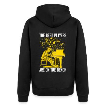 Les meilleurs joueurs sont sur le banc pianiste piano - Veste à capuche bio Premium Unisexe - noir - Dos - Nico (187cm)