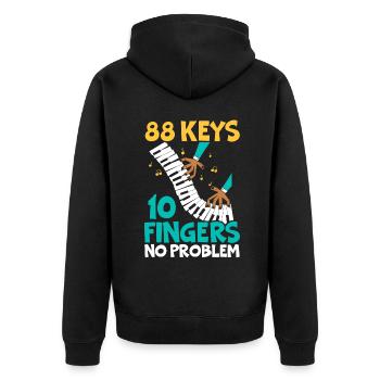 88 Keys 10 Fingers No Problem Piano Musician - Unisex Premium Organic Zip Hoodie - black - Back - Nico (187cm)