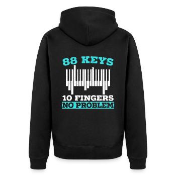88 Keys 10 Fingers No Problem Piano Musician - Unisex Premium Organic Zip Hoodie - black - Back - Nico (187cm)