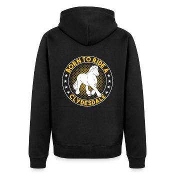 Clydesdale Horse Equestrian Sport Cheval de sang froid - Veste à capuche bio Premium Unisexe - noir - Dos - Nico (187cm)
