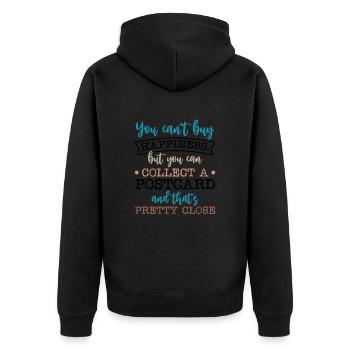 Deltiology-karte Colleting Deltiologist-postkarte - Unisex Premium Bio Zip Hoodie - Schwarz - Hinten - Nico (187cm)
