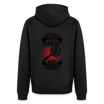 Retired Forensic Investigator - Unisex Premium Organic Zip Hoodie - black - Back - Nico (187cm)