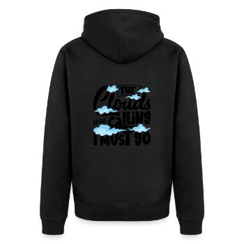 Cloud Watcher Meteorology Meteorologist Cloud - Unisex Premium Organic Zip Hoodie - black - Back - Nico (187cm)