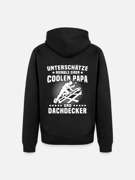 Dachdecker Papa - Unisex Premium Bio Zip Hoodie - Schwarz