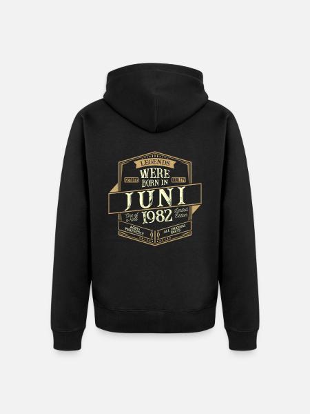 June 1982 Birthday Man - Unisex Premium Organic Zip Hoodie - black