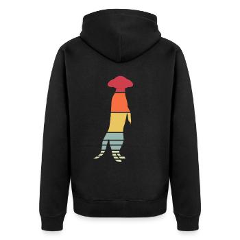 Suricate Merkat Rétro Suricates - Veste à capuche bio Premium Unisexe - noir - Dos - Nico (187cm)