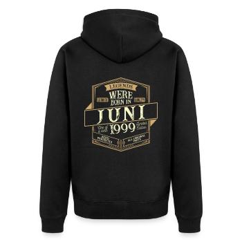 Juin 1999 Anniversaire Homme - Veste à capuche bio Premium Unisexe - noir - Dos - Nico (187cm)