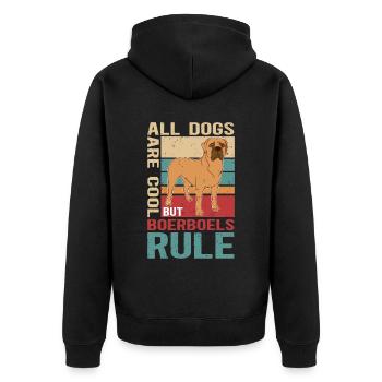 Boerboel Dog Owner Dog Lover Gift - Unisex Premium Organic Zip Hoodie - black - Back - Nico (187cm)