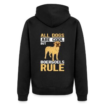 Boerboel Dog Lover Dog Owner Gift - Unisex Premium Organic Zip Hoodie - black - Back - Nico (187cm)