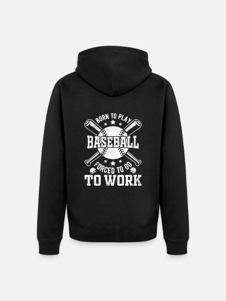 Baseball Spieler - Unisex Premium Bio Zip Hoodie - Schwarz