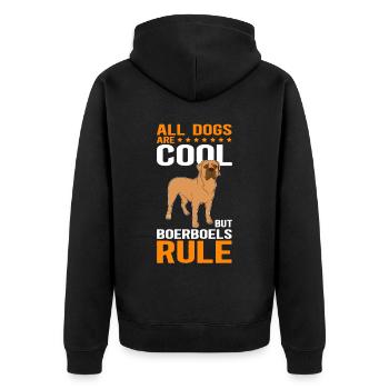 Boerboel dog lovers | Dog Owner Gift - Unisex Premium Organic Zip Hoodie - black - Back - Nico (187cm)