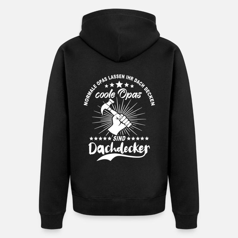 Dachdecker Opa - Unisex Premium Bio Zip Hoodie - Schwarz
