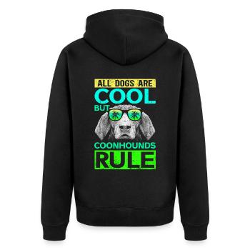 Coonhound dog owner | Dog Lovers Gift - Unisex Premium Organic Zip Hoodie - black - Back - Nico (187cm)