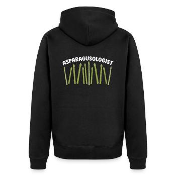 Spargelforscher Spargelliebhaber Veganes Gemüse - Unisex Premium Bio Zip Hoodie - Schwarz - Hinten - Nico (187cm)