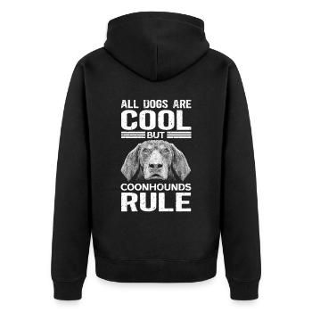 Coonhound Dog Owner Dog Lover Gift - Unisex Premium Organic Zip Hoodie - black - Back - Nico (187cm)