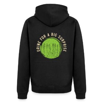 Urin für eine große Überraschung Spargel vegetarisch - Unisex Premium Bio Zip Hoodie - Schwarz - Hinten - Nico (187cm)