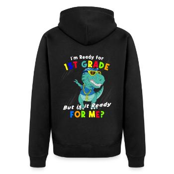 Inscriptions scolaires Écoliers 2022 Dinosaures - Veste à capuche bio Premium Unisexe - noir - Dos - Nico (187cm)