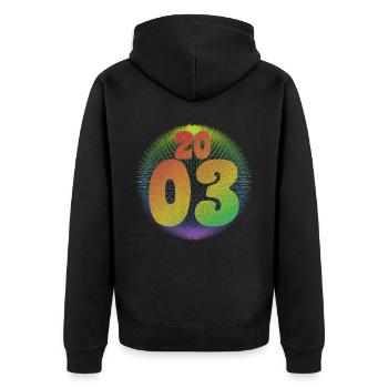 2003 LGBT Vintage Geburtstag - Unisex Premium Bio Zip Hoodie - Schwarz - Hinten - Nico (187cm)