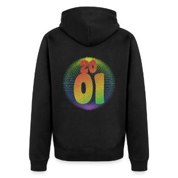 2001 LGBT Vintage Geburtstag - Unisex Premium Bio Zip Hoodie - Schwarz - Hinten - Nico (187cm)