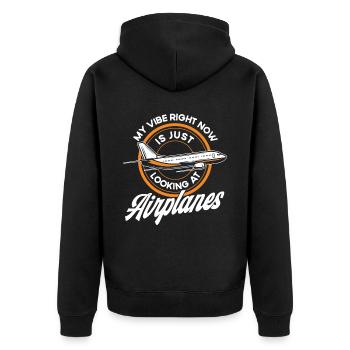 Cadeau d’atterrissage d’avion de pilote d’avion d’avion - Veste à capuche bio Premium Unisexe - noir - Dos - Nico (187cm)