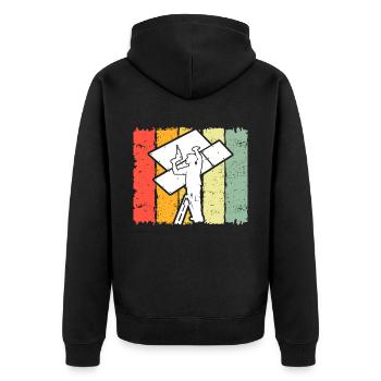Drywall Drywall Drywall installer - Unisex Premium Organic Zip Hoodie - black - Back - Nico (187cm)