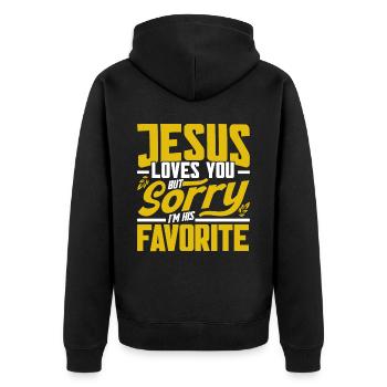 Jésus Bible Église religieuse chrétienne Don - Veste à capuche bio Premium Unisexe - noir - Dos - Nico (187cm)