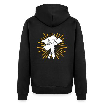Drywall Drywall Drywall installer - Unisex Premium Organic Zip Hoodie - black - Back - Nico (187cm)