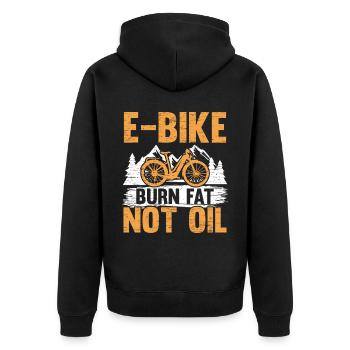 E-Bike Burn Fat Not Oil Vélo électrique - Veste à capuche bio Premium Unisexe - noir - Dos - Nico (187cm)