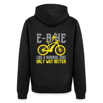 E-bike Comme un vélo normal seulement beaucoup mieux - Veste à capuche bio Premium Unisexe - noir - Dos - Nico (187cm)