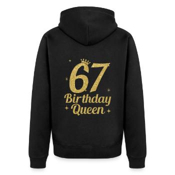 Anniversaire Queen 67 - Veste à capuche bio Premium Unisexe - noir - Dos - Nico (187cm)