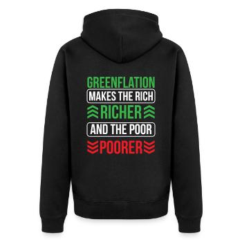 La greenflation rend les riches riches plus riches et les pauvres plus pauvres - Veste à capuche bio Premium Unisexe - noir - Dos - Nico (187cm)