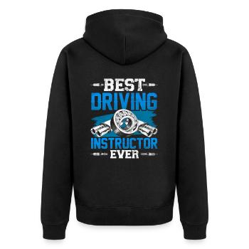 Bester Fahrlehrer Aller Zeiten Beruf Fahrschule - Unisex Premium Bio Zip Hoodie - Schwarz - Hinten - Nico (187cm)