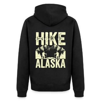 Wanderungen In Alaska Wandern Wanderung Wanderer - Unisex Premium Bio Zip Hoodie - Schwarz - Hinten - Nico (187cm)