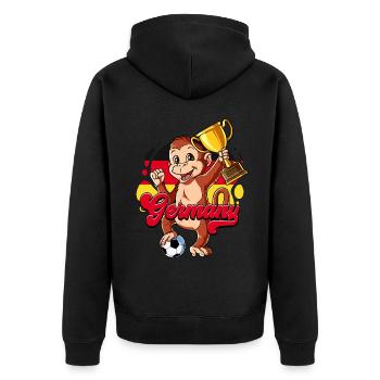 Germany Football - Unisex Premium Organic Zip Hoodie - black - Back - Nico (187cm)