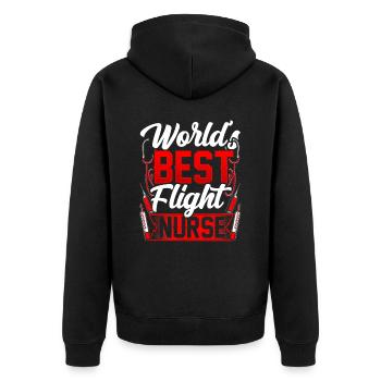 The Best Flight Nurse in the World Flight Doctor - Unisex Premium Organic Zip Hoodie - black - Back - Nico (187cm)