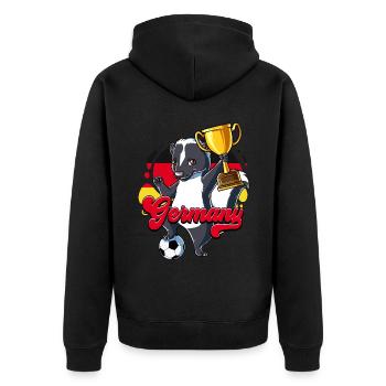 Deutschland Fußball - Unisex Premium Bio Zip Hoodie - Schwarz - Hinten - Nico (187cm)