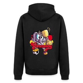 Germany Football - Unisex Premium Organic Zip Hoodie - black - Back - Nico (187cm)