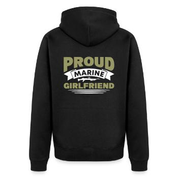 Soldat Bundeswehr Armee Freundin Berufssoldat - Unisex Premium Bio Zip Hoodie - Schwarz - Hinten - Nico (187cm)